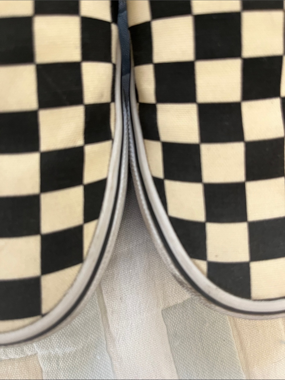 Vans Platform Checkerboard Slip-On Sneakers in Black & Cream - Picture 3 of 7